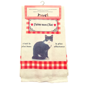 Torchon de cuisine CHAT NOIR & BLANC