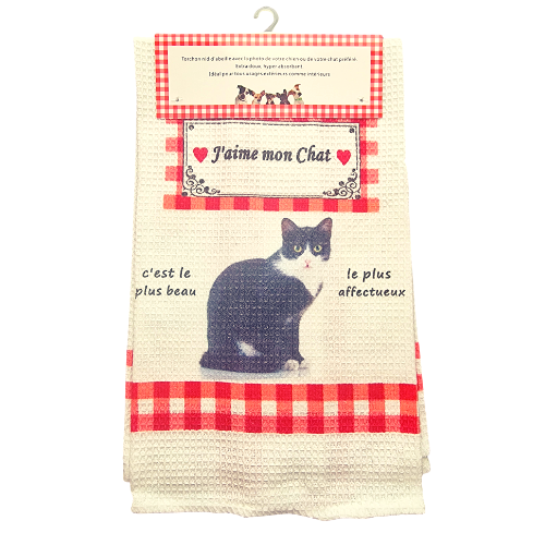Torchon de cuisine CHAT NOIR & BLANC