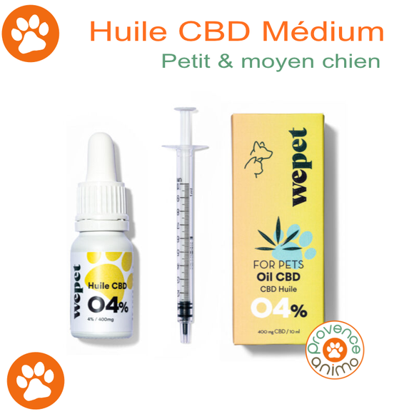 Huile de CBD 4 % petit & moyen chien ou chat - WEPET - MEDIUM