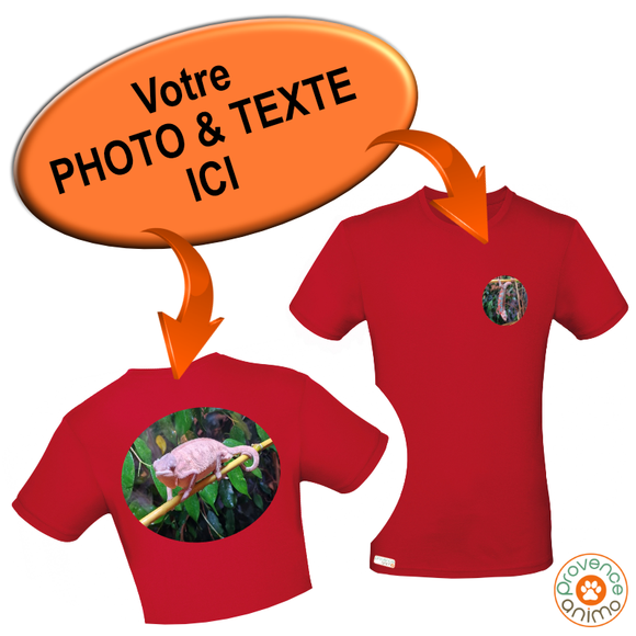 Tee shirt homme 150grs photo et texte au choix- A personnaliser